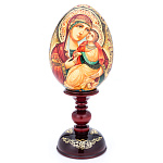 0059186/28см ЯЙЦО ПАСХАЛЬНОЕ с ликом Богоматери "СТРАСТНАЯ"(дерево, роспись)