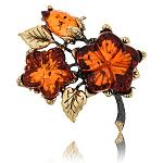 0049809/2139.4 Брошь Цветок Петуния (коньячный)