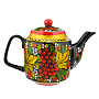 Чайник заварочный 0,7 л с росписью "Рябинка". Хохлома, фотография 1. Интернет-магазин ЛАВКА ПОДАРКОВ