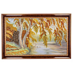 0051667 Картина (янтарная крошка)  "ИВА У ВОДЫ" 54*90см 