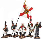 0066391-флаг Оловянная миниатюра Набор солдатиков "Русские 1812 года (Кутузов)" (5 фигур)