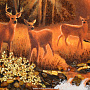 Картина янтарная "Олени в лесу" 60х40 см, фотография 2. Интернет-магазин ЛАВКА ПОДАРКОВ