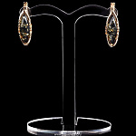 821028/4,45г  Серебро 925* СЕРЬГИ вст.Янтарь позолота