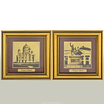 0021914  ПАННО "МОСКВА" 2 шт в наборе, позолота, в ассортименте, в ПУ 