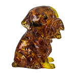 0076613 Янтарь Скульптура Собачка-6 средняя
