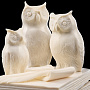 Скульптура из кости "Семейство сов", фотография 2. Интернет-магазин ЛАВКА ПОДАРКОВ