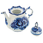 Чайник заварочный "Анемон". Гжель, фотография 4. Интернет-магазин ЛАВКА ПОДАРКОВ