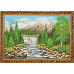 24885/1721 Нат.камень КАРТИНА "Водопад" 60*40см багет В АССОРТИМЕНТЕ (1721)