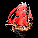 0020084/100*85  Нат.дерево МОДЕЛЬ КОРАБЛЯ 100*85см (АЛЫЕ ПАРУСА) 