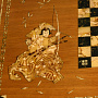 Шахматный стол со стульями "Самурай" с инкрустацией из янтаря , фотография 4. Интернет-магазин ЛАВКА ПОДАРКОВ