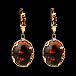 821136/8,35    сред.вес  Серебро 925* СЕРЬГИ вст.Янтарь р/п