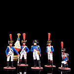 0066390/флаг Оловянная миниатюра Набор солдатиков "Французы 1812 года" (5 фигур)