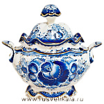 0015053/Зол Гжель  Медовница "Семейная " в золоте Авт. Алехин С.С. 