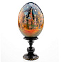 Деревянное пасхальное яйцо на подставке "Москва. Храм Василия Блаженного", фотография 5. Интернет-магазин ЛАВКА ПОДАРКОВ