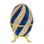  Традиции ФАБЕРЖЕ Сувенир ЯЙЦО пасхальное "ХВБ" синее 10 см