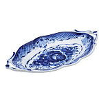 0070368 Гжель ЛОТОК для заливного овал в коб 20*10,5 см Авт. Алехин С.С.