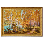 Картина янтарная "Березовый берег" 60х40 см