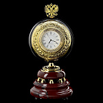 0048083/ФР Златоуст Часы "Герб" Яшма круглые