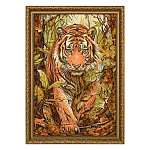 Картина янтарная "Тигр" 60х40 см