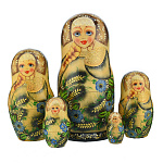 201144 Матрешка  ЦВЕТОЧНЫЕ, 5 мест 18 см 