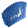 Косметичка бархатная "Бабочка". Темно-синяя с вышивкой, фотография 5. Интернет-магазин ЛАВКА ПОДАРКОВ