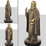 139173 Бронза Скульптура "Сергий Радонежский"подст.дерево