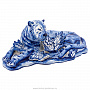 Скульптура "Тигр на отдыхе". Гжель, фотография 1. Интернет-магазин ЛАВКА ПОДАРКОВ