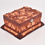 0032921  Нат.дерево ШКАТУЛКА РЕЗНАЯ № ЛАРЕЦ 1 ОТДЕЛЕНИЕ