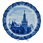 Тарелка декоративная "Москва. Кремль". Гжель