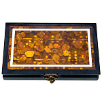 0069271-НП ЯНТАРЬ Домино  "Витраж" темные фишки (светлая крышка)