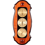 /М-44 МЕТЕОСТАНЦИЯ настенная "Часы" 43*18см М-44 РВ Нат.дерево