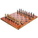 Шахматы деревянные "Полтава" с фигурами из цинкового сплава с чернением