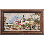 /45*30см Береста КАРТИНА "Суздаль. Святые врата Ризоположенского монастыря"в раме