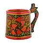 Кружка "Клубника". Хохлома, фотография 2. Интернет-магазин ЛАВКА ПОДАРКОВ