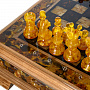 Шахматный ларец с инкрустацией и фигурами из янтаря 50х50 см, фотография 4. Интернет-магазин ЛАВКА ПОДАРКОВ