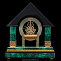 Часы каминные из малахита и бронзы с позолотой "Домик", фотография 4. Интернет-магазин ЛАВКА ПОДАРКОВ