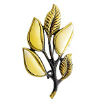 0049753/2175.4 Брошь Веточка Осень (белый)