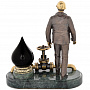 Статуэтка с часами "Работник нефтяной промышленности", фотография 2. Интернет-магазин ЛАВКА ПОДАРКОВ