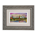 0028470/И/33*40см-цветной  Картина "Вид на Кремль с  набережной"в раме ПЕРЛАМУТР