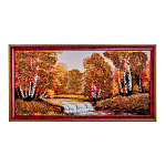 Картина янтарная "Пейзаж" 60х29 см