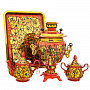 Самовар электрический 3л с сервизом "Кудрина золотая". Хохлома, фотография 2. Интернет-магазин ЛАВКА ПОДАРКОВ