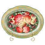 Поднос с авторской росписью "Цветы" 30х23 см