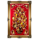 300740-НП Картина Янтарная Композиция"ВАЗА С БУКЕТОМ" 80*120 см