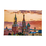0080597 МАГНИТ "Московский кремль. Храм Василия Блаженного" 8*5,5см (вечер)