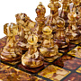 Шахматы с инкрустацией и фигурами из янтаря "Камелот" 45х45 см, фотография 7. Интернет-магазин ЛАВКА ПОДАРКОВ