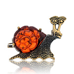 0045387/1824.4 Брошь Улитка Ожог (коньячный)
