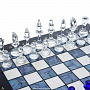 Шахматный ларец с перламутром и фигурами из хрусталя 48х48 см, фотография 3. Интернет-магазин ЛАВКА ПОДАРКОВ