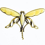 0049802/2136.4 Брошь Стрекоза Лучик (белый)