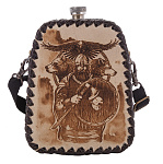 0080018 ФЛЯГА в кожаном чехле 1л. 509 (белая кожа)