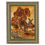 0080154-НП Картина янтарная "Дорога к мельнице" 20*14